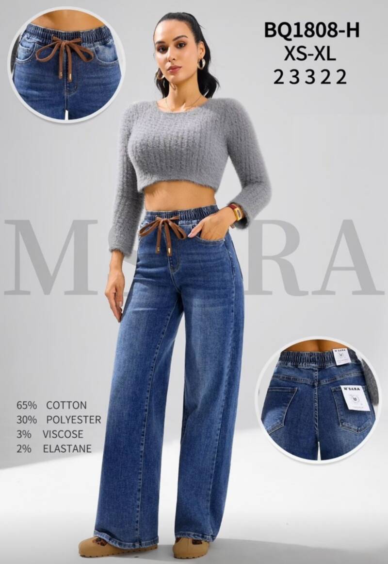 Spodnie damskie jeansy Roz XS-XL, 1 Kolor Paczka 12 szt